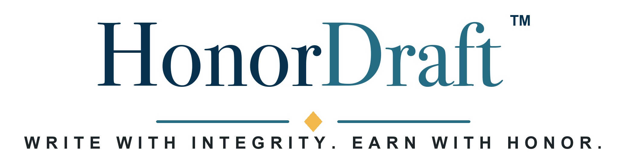 HonorDraft. Write with integrity. Earn with honor.