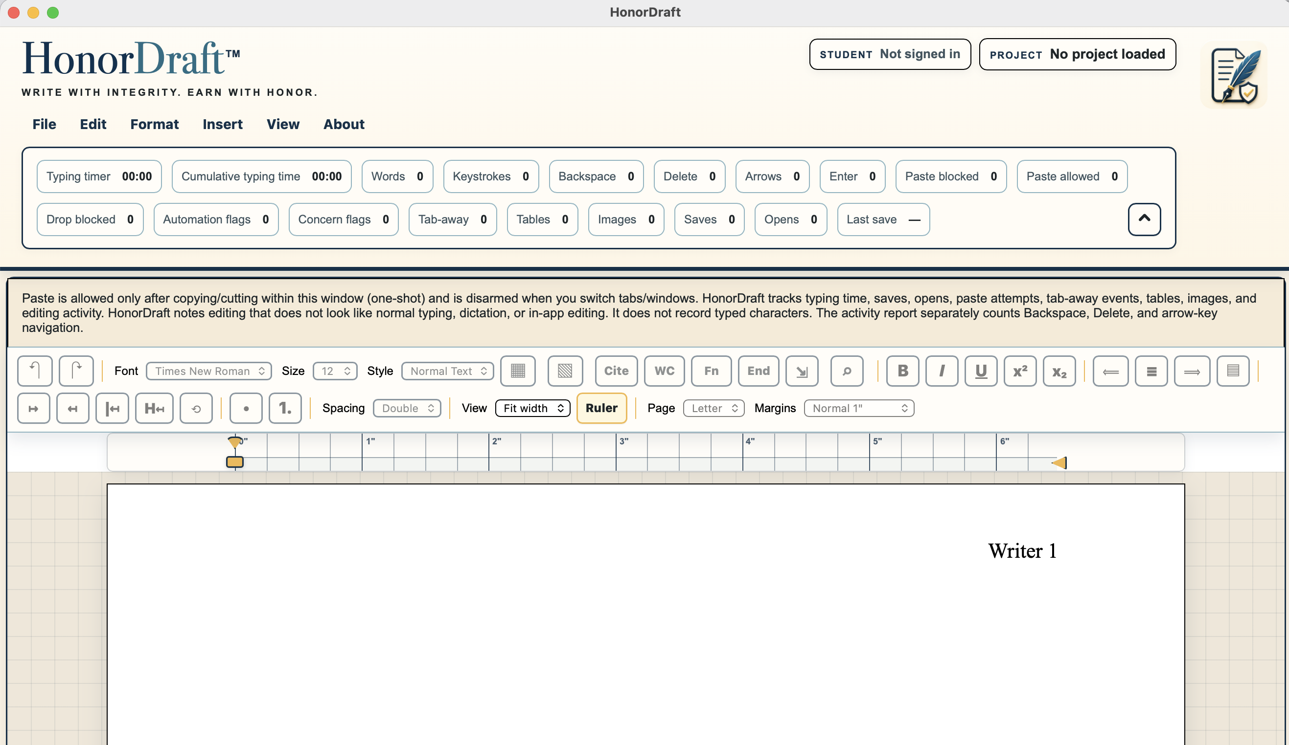 HonorDraft secure drafting editor preview
